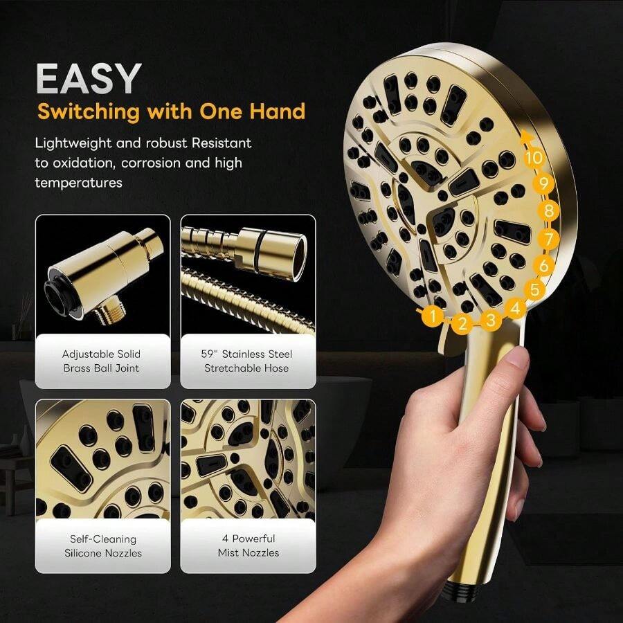 Pommeau de douche portatif à h - High Pressure Shower Head Handheld avis et prix