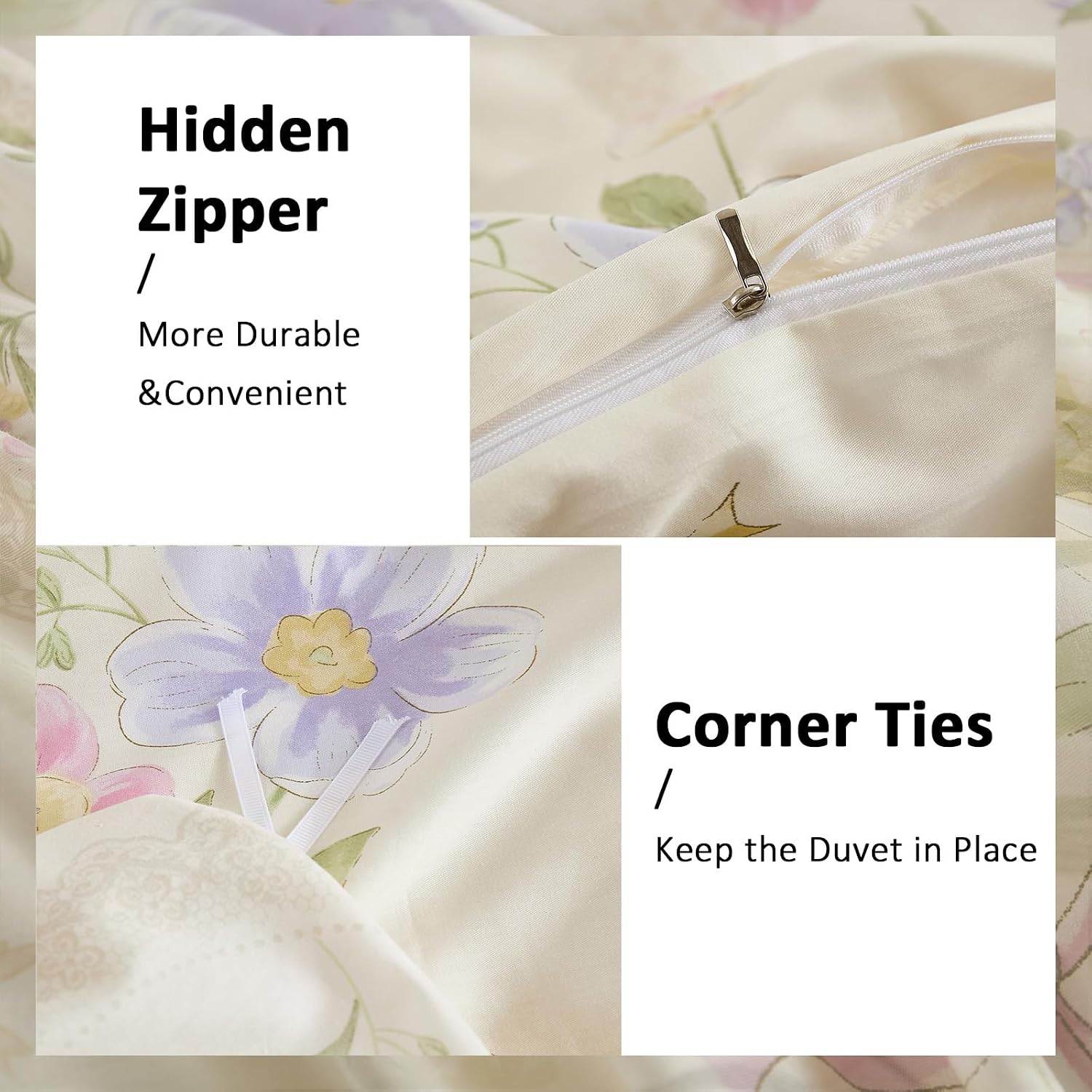 Housse de couette à motifs flo - Aesthetic Floral Duvet Cover avis et prix