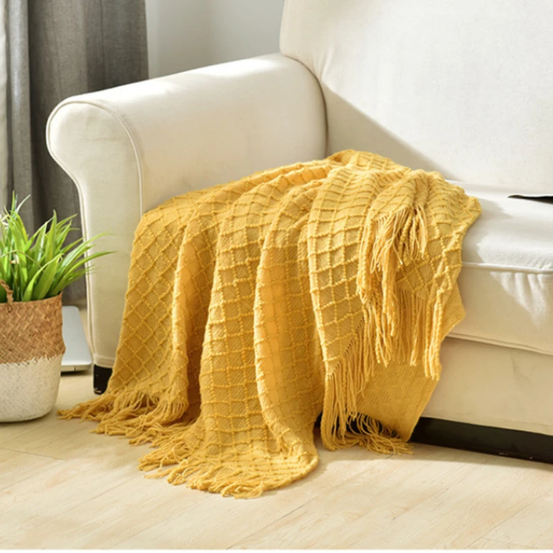 Couverture en tricot texturé j - Boho Throw Blanket Fringe avis et prix