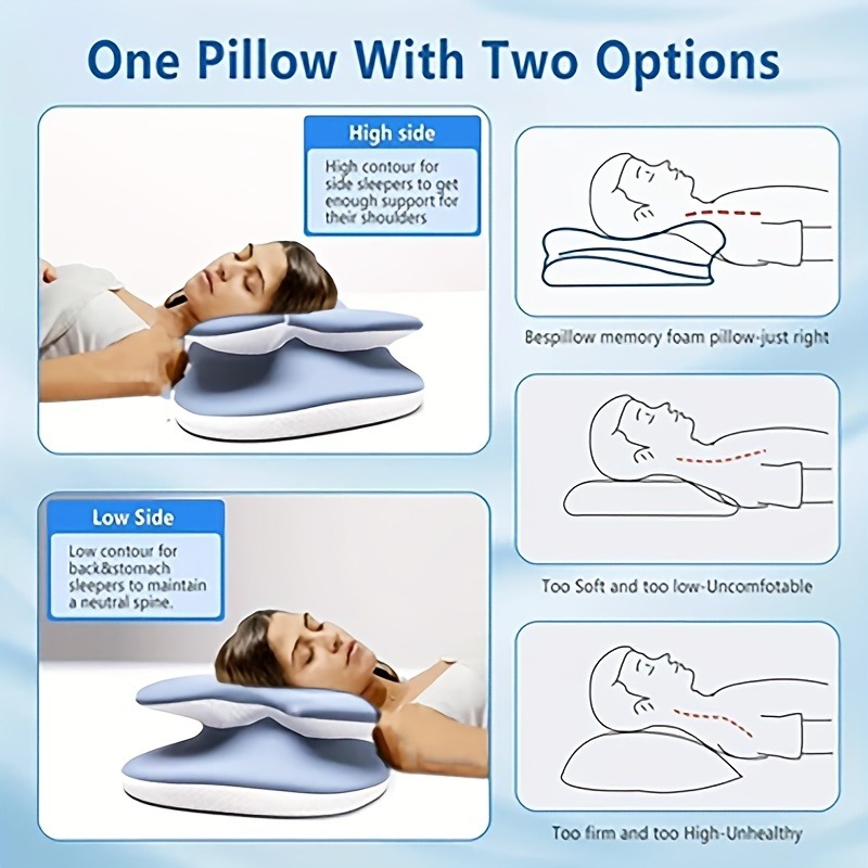 Oreiller cervical ergonomique  - Memory Foam Orthopedic Pillow Neck Pain avis et prix