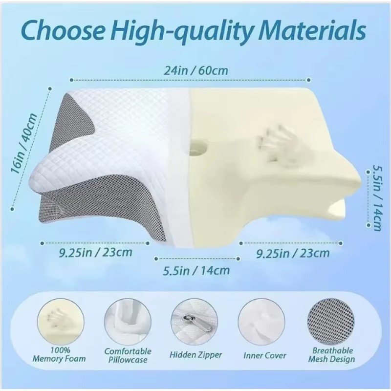 Oreiller cervical orthopédique - Memory Foam Orthopedic Pillow Neck Pain avis et prix