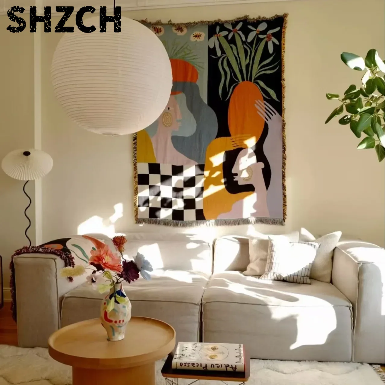 Tapisserie d'art abstrait mode - Boho Throw Blanket Fringe avis et prix