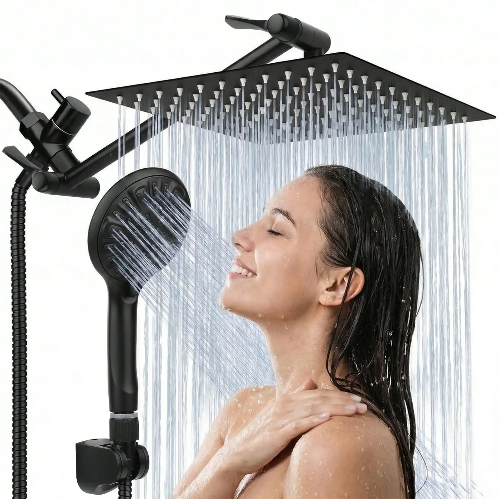 Pommeau de douche double avec  - High Pressure Shower Head Handheld avis et prix