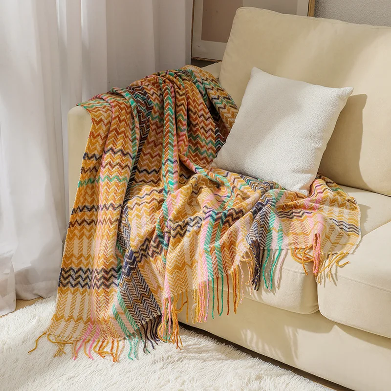 Couverture à motifs bohèmes av - Boho Throw Blanket Fringe avis et prix